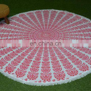 home decor suppliers cotton printed round table cover