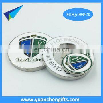 zinc alloy hard enamel magnetic poker chip ball marker 45mm