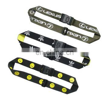 Factory custom luggage belt/luggage strap with metal buckle for promotion