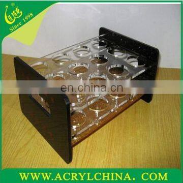 Customized Acrylic wine glass holder plate with round hole for KTV