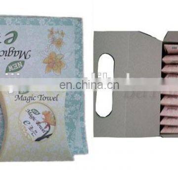 China Factory Oem Welcomed Compressed Nonwoven Korea Magic Towels Individual Color Box Packing for One-time Use photo-3