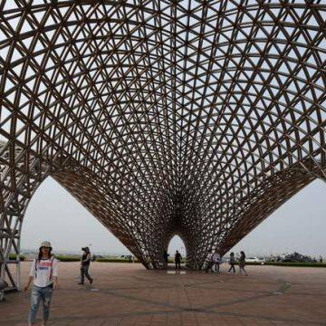  H-column Space Grid Structure For Shopping Mall 