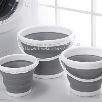 Plastic Folding Bucket Mould Portable Outdoor Folding Water Car Washing Mould Plastic Injection Mould photo-4