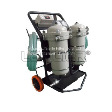 Portable oil filter cart for air compressor oil filtration