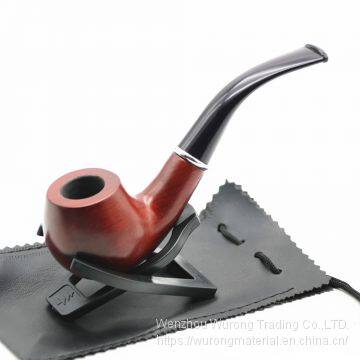 150mm Length Wooden Resin Short Tobacco Pipe With Big Red Round Head for Smoking photo-2