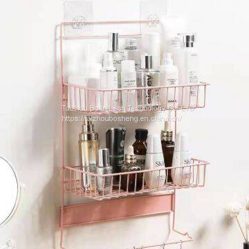 Hanging Wall Mounted Double layer Shelf Refrigerator Side Storage Rack Kitchen Storage Holder