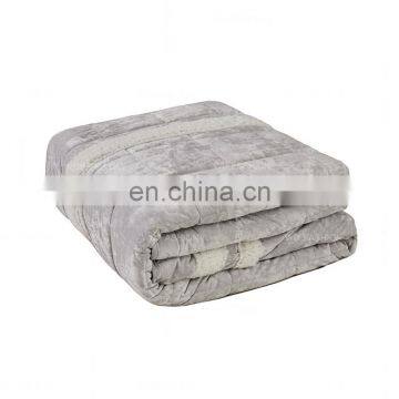 100% polyester face super soft flannel fleece back sherpa fabric bedding set