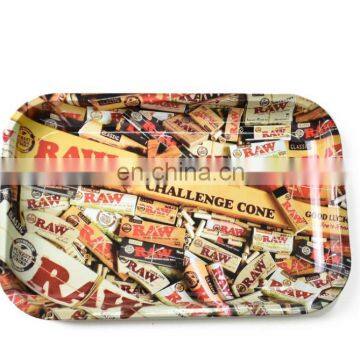 HQP-XJ09 HongQiang Wholesale Metal Cigarette Rolling Tray Storage Tray Tinplate Tray for Smoking Ashtray photo-5