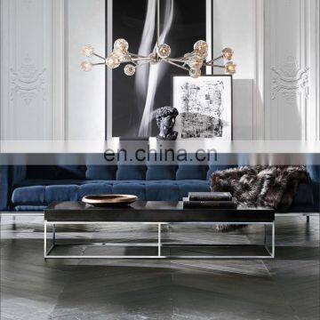 Modern Beautiful Home Decor E27 White Crystal Ceiling Pendant Light With Gold Frame photo-5