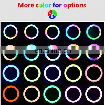 2020 Amazon Hot Sale 26cm 10 Inch Phone RGB Ring Light Selfie With Tripod Stand for IPhone Makeup Lighting