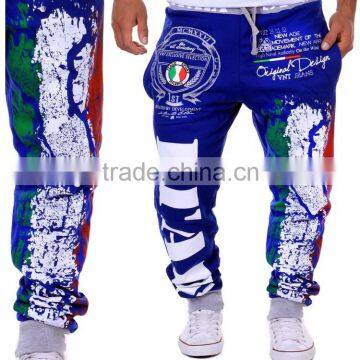 hot sale flag printed design men trousers jogger casual sweatpant men wholesale