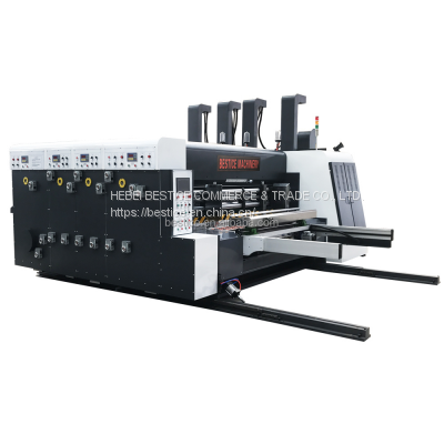 Automatic feeding 3 colors corrugated carton box printing slotting die cutting machine