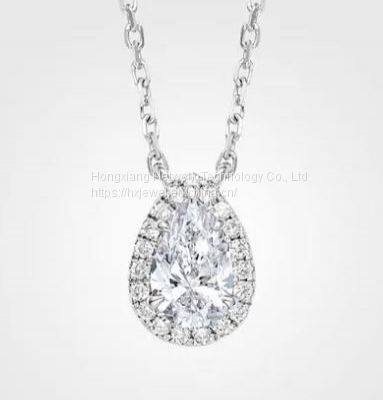Teardrop Surrounded by Diamond Necklace photo-2