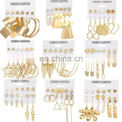 Wholesale Fashion Simple Glamour Eyes Unique Set Suit Aretes Pendiente Diamant High Quality Multicolor Jewelry Earrings
