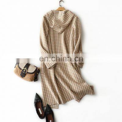 Новая женская модная теплая кардиган-коат из узора cashmere с капюшоном photo-2