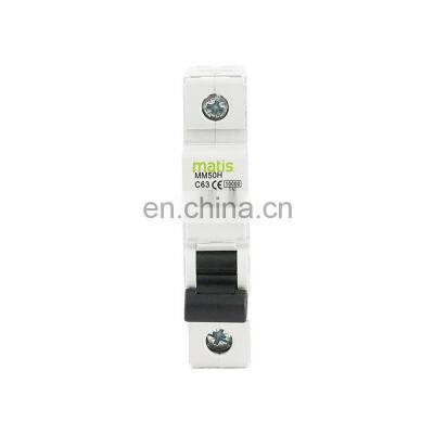 New design latest technology exquisite safe material Matis MM50H-1P 1-63A 380V 50/60hz electrical circuit breakers