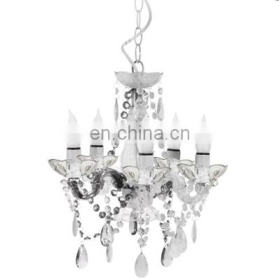 weddings decoration hot selling acrylic chandelier CE approved 5 arms chandelier pendant light