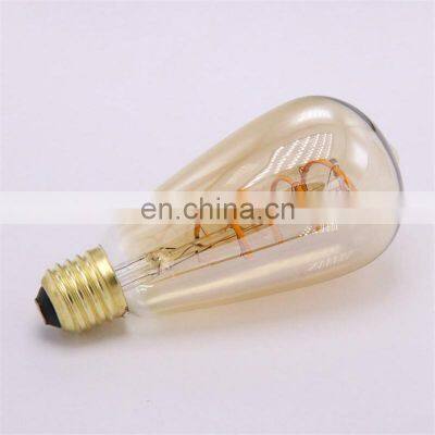 Hot Sell E27 Dimmable Soft Filament LED Bulb ST64 4W Warm White