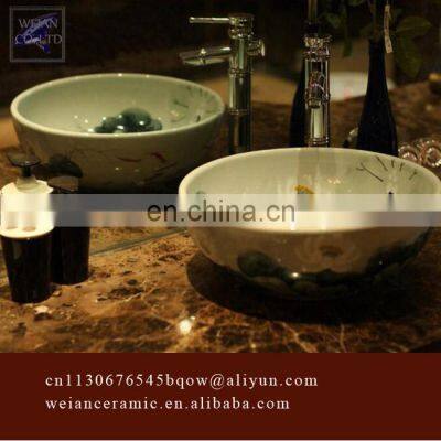 Color glazed lotus household Artistic sanitary ware porcelain Wash Basin