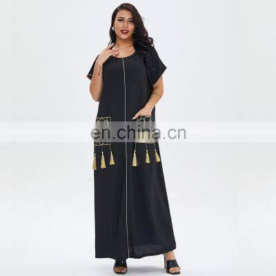 Summer Ladies Short Sleeve Long Skirt Robe Muslim Middle East Dubai Dress Dress Women photo-3