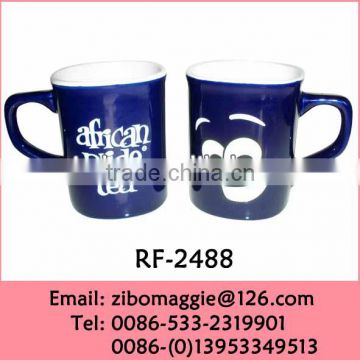 Sqaure Shape Ceramic Colored Promotional Cup with Custom Design for Eco Ceramic Tea Cup