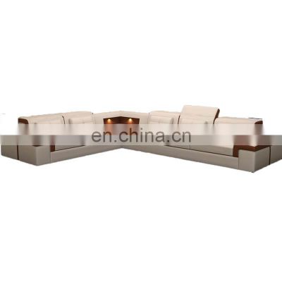 New design sofa L shape sofa sets with led light-in Living Room Sofas