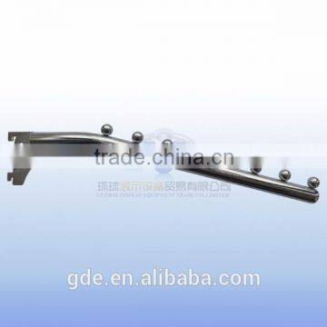 Chrome Plated Slotted Channel Hook Display With Beads Oblique Hooks photo-1