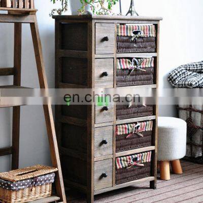 Living Room Wicker Furniture & Cabinet With Wicker Basket Drawer photo-4