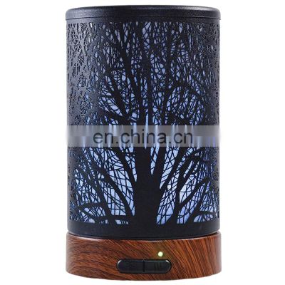 100ML Black Forest Tree Design Metal Vintage Essential Oil Diffusers Air Humidifier