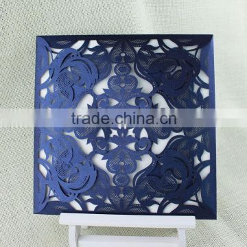 Magic Cheapest Navy Blue Laser Cut Wedding Invitation Card in Philippines