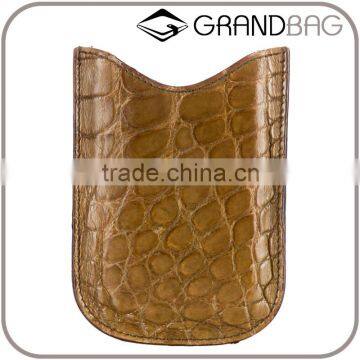 luxury embossed crocodile leather cell phone holder mobile phone pouch phone sleeve for iphone SE/6/6s