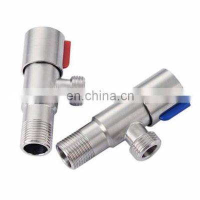 Stainless Steel 1/2 Brass Seat ms 3 Ways Ball Faucet Globe Stop Angle Valve for Hot Water Cold Water photo-5