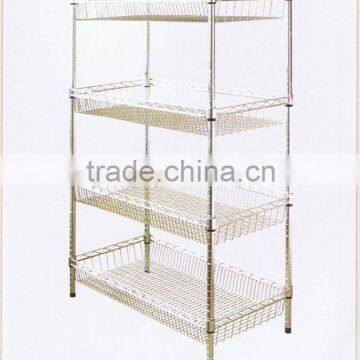 supermarket chrome painting display shelf/wire shelving