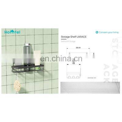 Black Electrophoresis Suction PS Box Bathroom Rack Set of 3 Bathroom Storage Iron Wire Rack photo-3