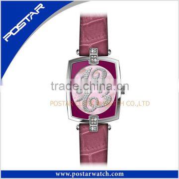 Trendy Newest Superior Quality Luxury Diamond Genuine Leather Wrist Watch