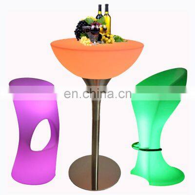 light up tall bar table led light bar cocktail furniture tables and chairs party chair table set high chair cordless luminous