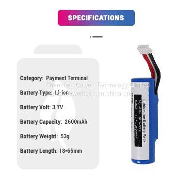 18650 Lithium Ion 3.7v 2600mah Rechargeable Replacement V3M2 Vega 3000 Battery for Castles POS Machine photo-2