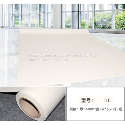 Entertainment room tea room white plastic floor apartment attic 1.6mm roll rubber floor shopping mall shop file mouth PVC floor