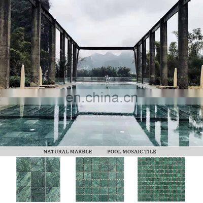 green color natural stone marble mosaic 12mm*12mm small size for swimming pool tile