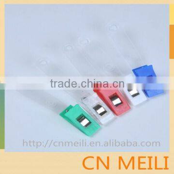 Wholesale Plastic metal id card badge bulldog Clips with plastic strap