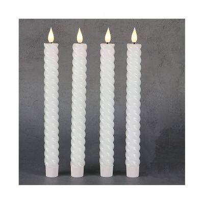 Velas LED decorativas con llama móvil, sin fuego, de colores delicados y luz cálida para la cena