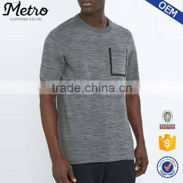 Fashionable Mens Knit Charcoal Grey Pocket T-shirts