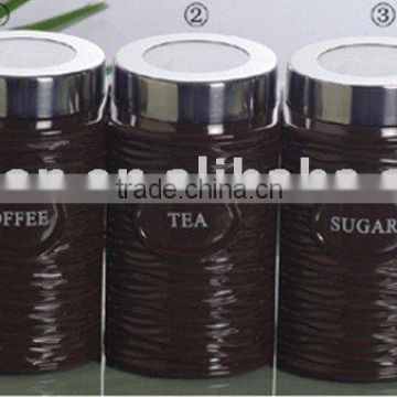 ceramic kitchen canister,coffee/tea/sugar canister