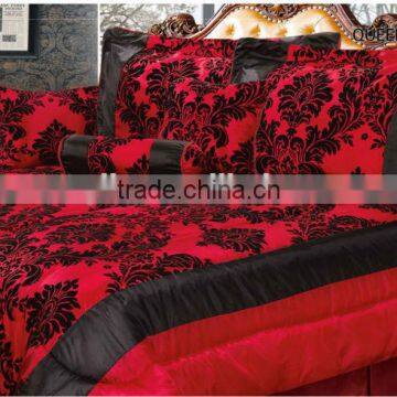 flocked polyester duvet cover comforter set