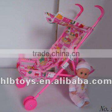 Baby handcart with 12" Doll , handcart toy