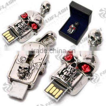 High quality otg skull novely metal u-disk usb flash drive