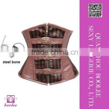 Latest design hot fashion sexy leather strapless corset for women