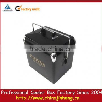 beverage metal cooler chest with cover