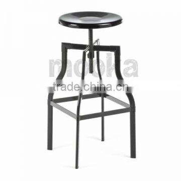 Timber Seat Swivel Turner Industrial Bar Stool photo-5