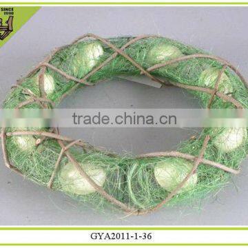 Handmade Decorative Willow Cross Grass Egg Wreath